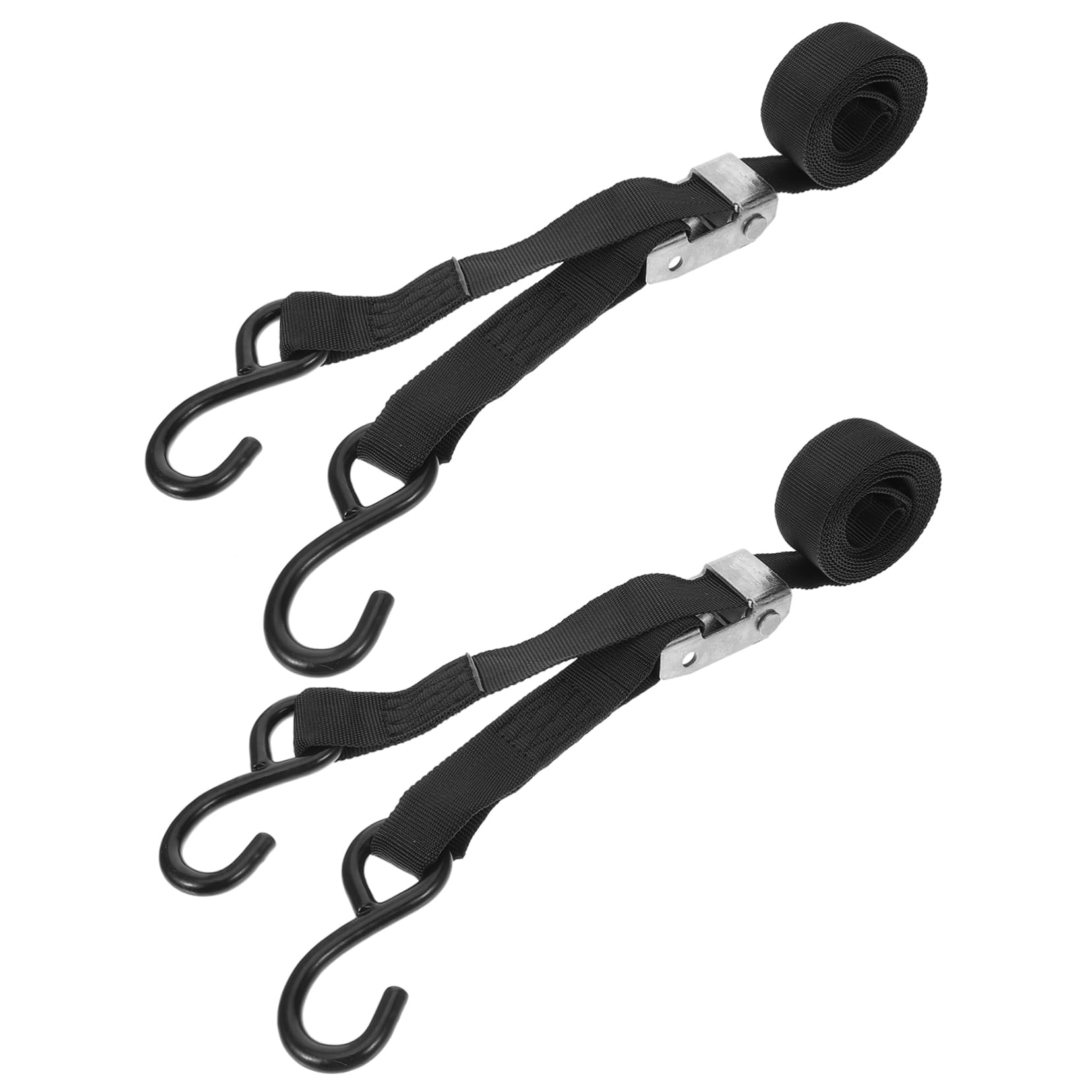 Motorrad Spanngurt aus Polyester für Gepäcksicherung | Schwarz, Schnell zu Verwenden, Befestigungsgurt für Roller und Zweiräder, 2 Stück-pack