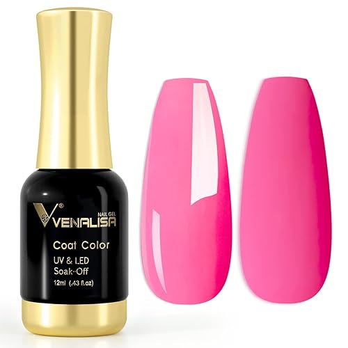 VENALISA - Esmalte de uñas en gel rosa, esmalte de gel rosa intenso, esmalte de uñas en gel que se absorbe con LED UV, esmalte de uñas en gel para disponible en Yaxa Colombia