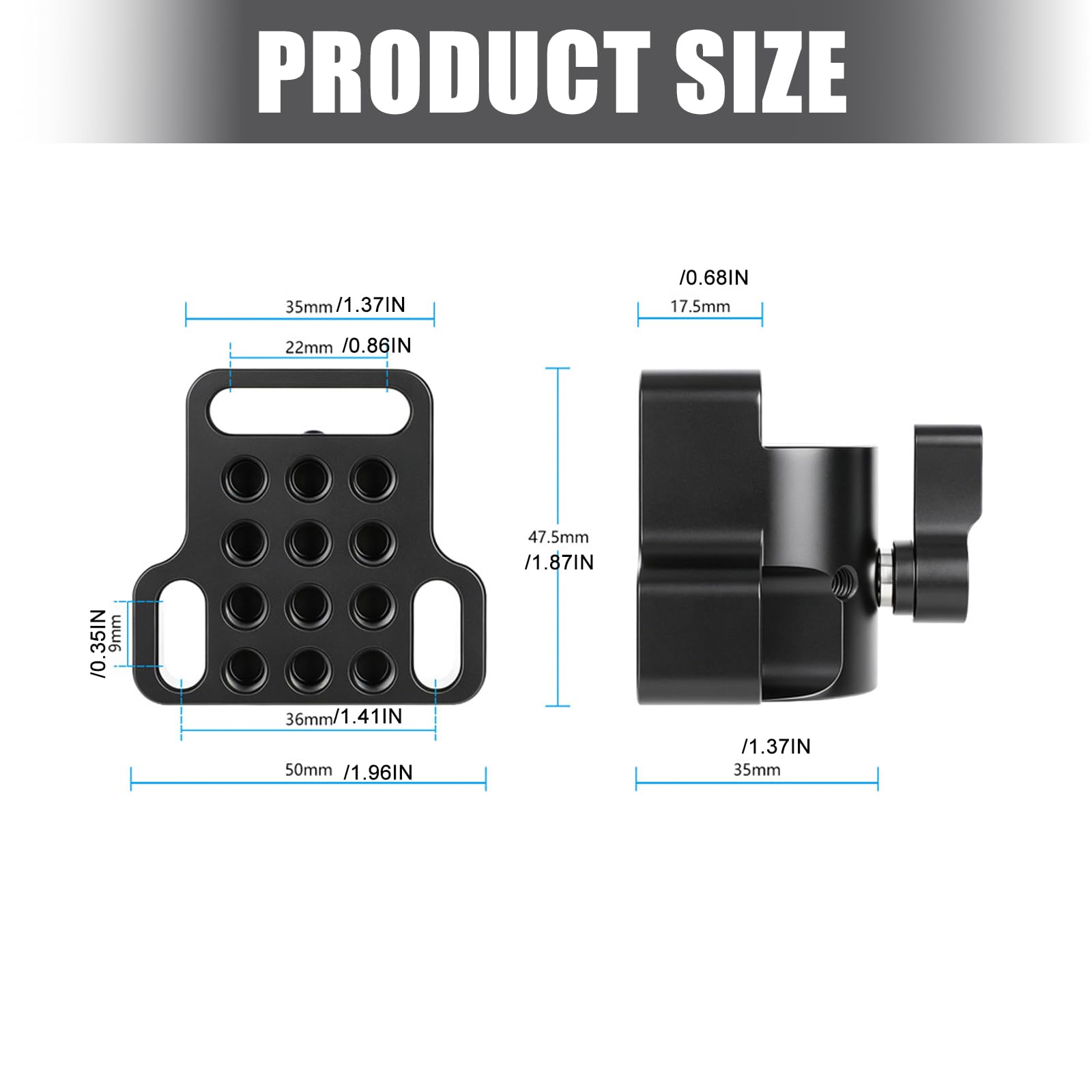 Adaptador de tubo de 16 mm con montaje de cámara de rosca de 5/8 pulgadas