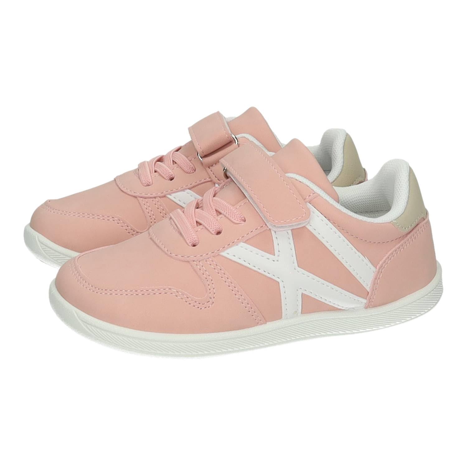 DEMAX K863C Zapatillas Deportivas cómodas niña DEMAX Rosa con Suela Flexible y Cinta Adhesiva NIÑA Deportivos