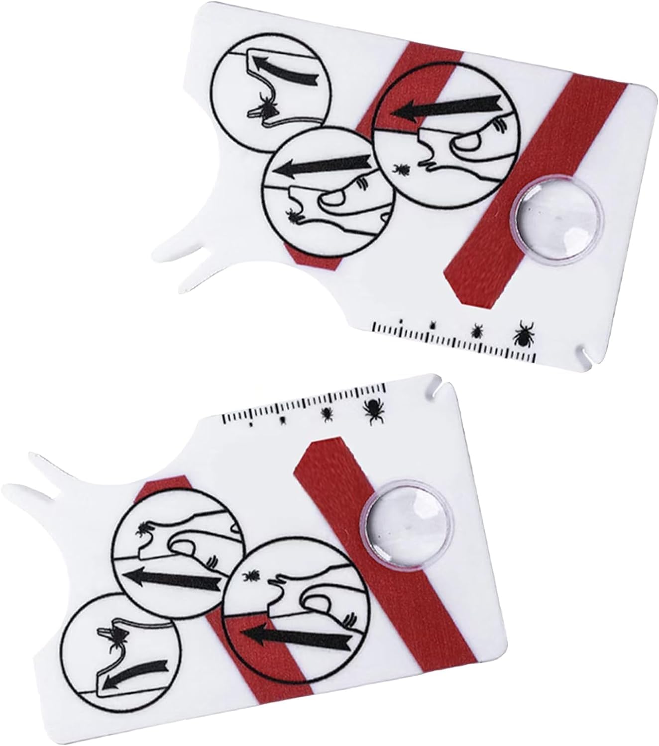 Tarjeta para garrapatas de 2 Piezas, Tarjeta para garrapatas humanas con Lupa para la eliminación rápida y cuidadosa de garrapatas en Animales domésticos o Humanos.