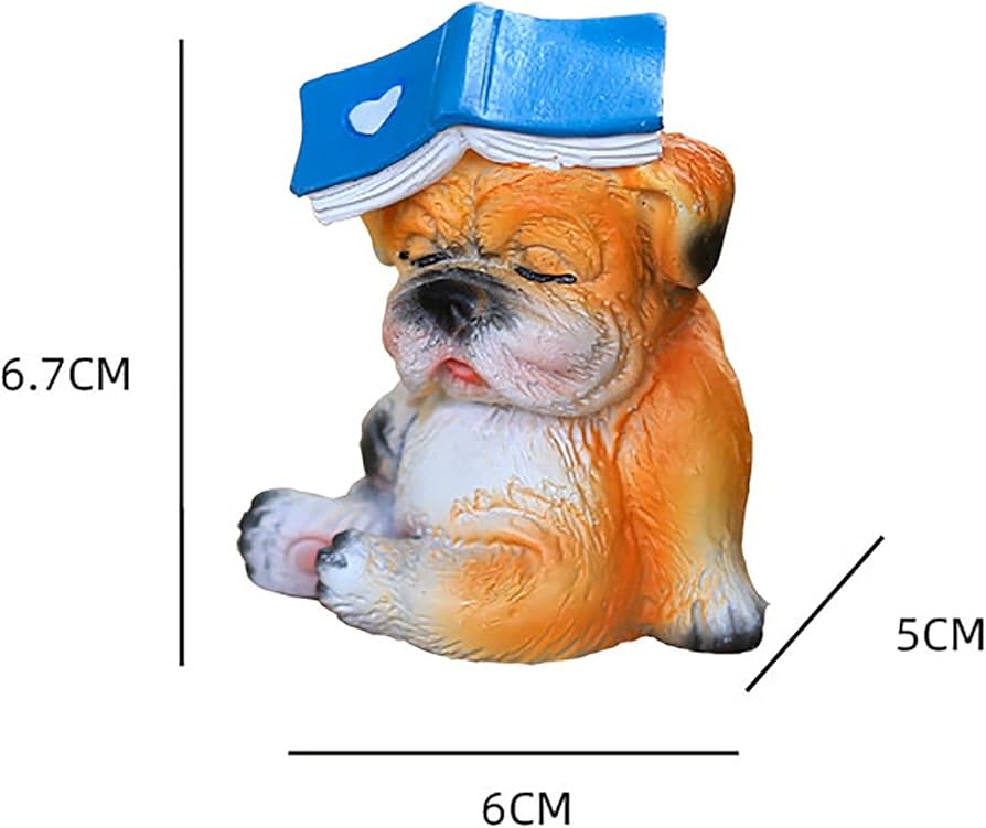 Amazon.co.jp: ミニチュアブルドッグ置物、現実的な樹脂愛らしいミニ寝
