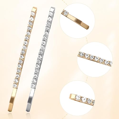 Miniatura 5 de Juego de 12 pines de imitación con diamantes de imitación, delicados, decorativos, plateados, dorados, de cristal de lujo, pasadores de diamantes de