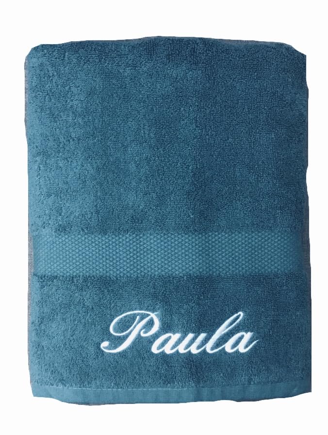 Personalised Embroidered Bath Towel Gift with Name Choice (Jade)