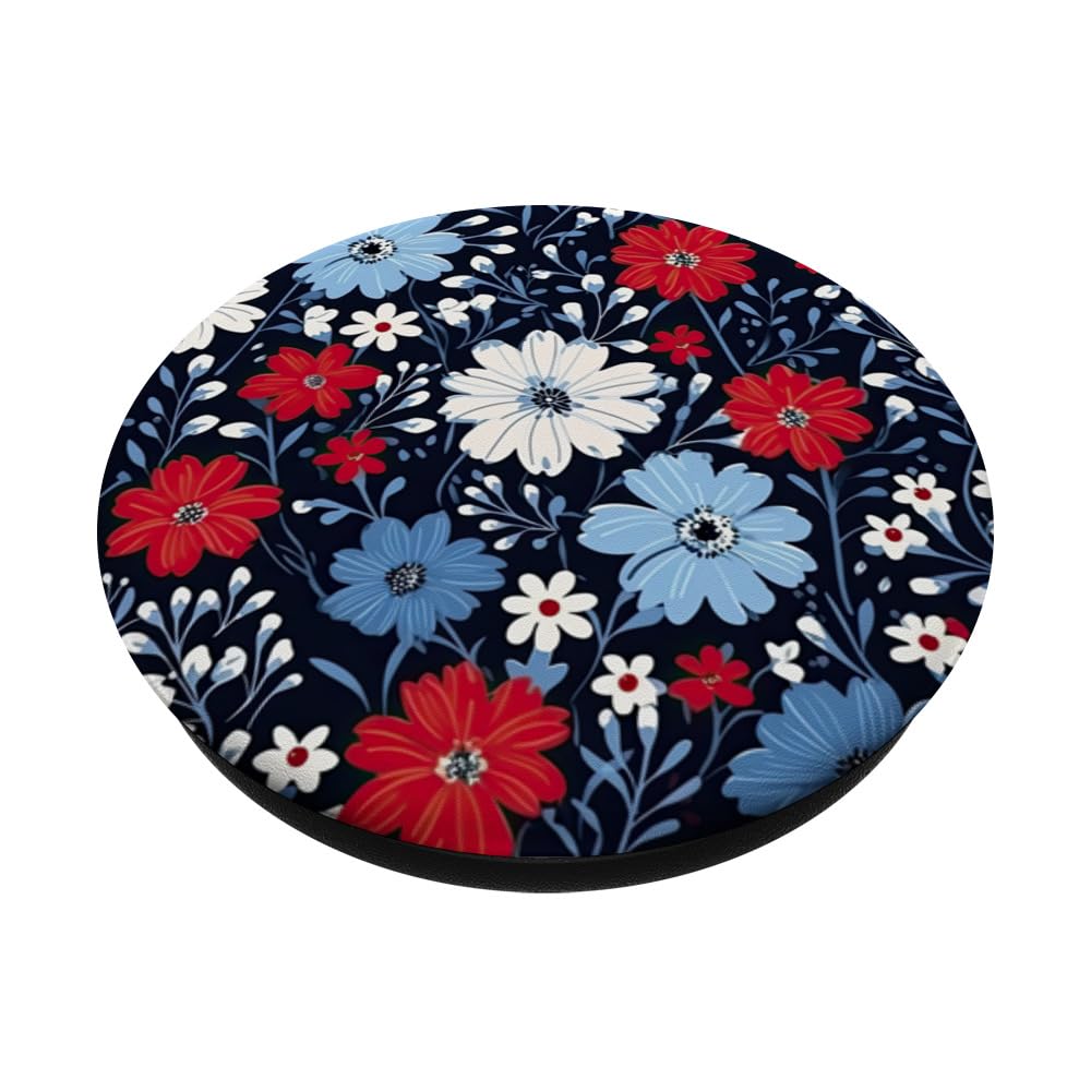 Cute Colorful Red Daisy Margarita Flower Floral White Base PopSockets Swappable PopGrip
