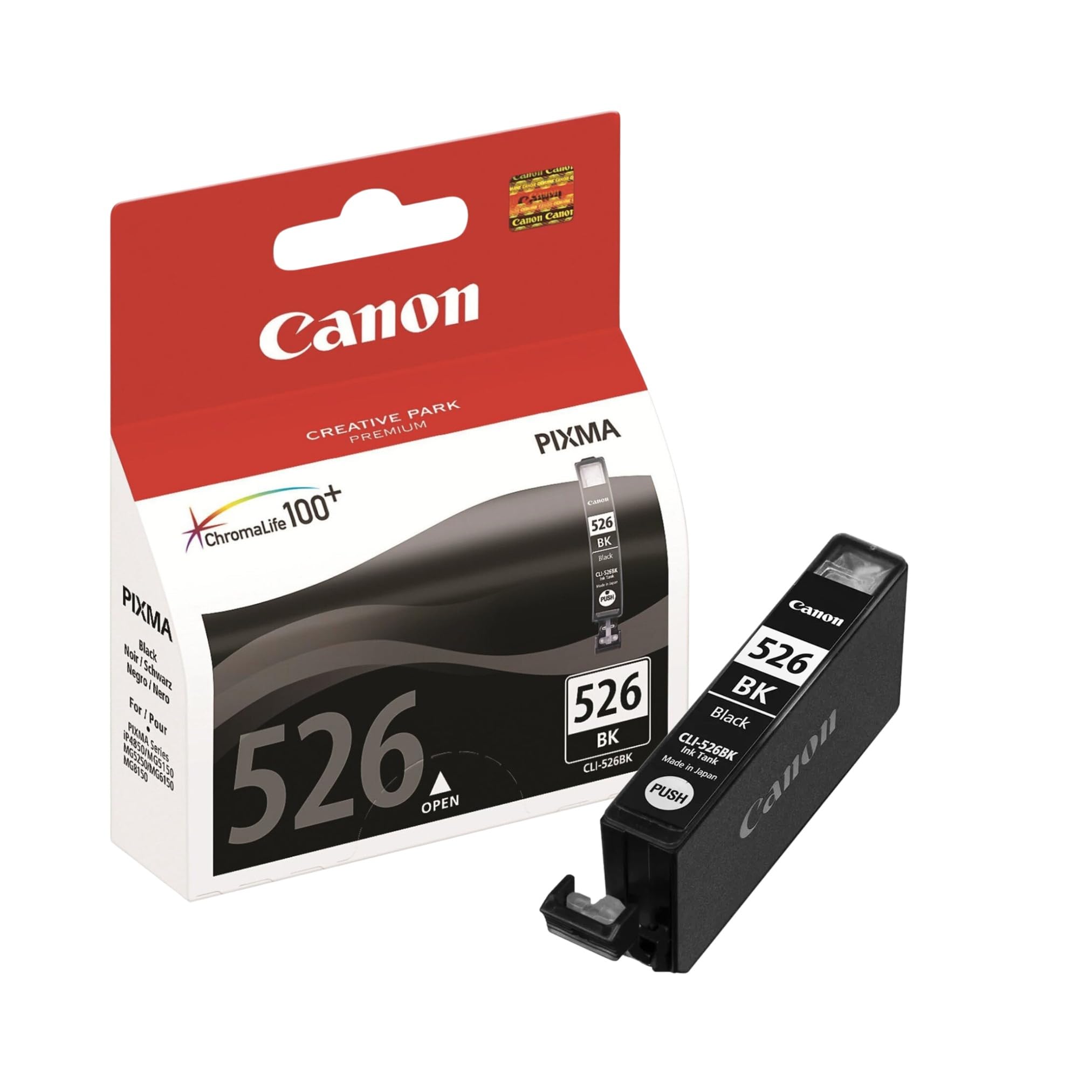 Canon CLI 526 original Tintenpatrone Schwarz für Pixma Drucker MX715 MX885 MX895 MG5150 MG5250 MG5350 MG6150 MG6250 MG8150 MG8250 iP4850 iP4950 iX6550
