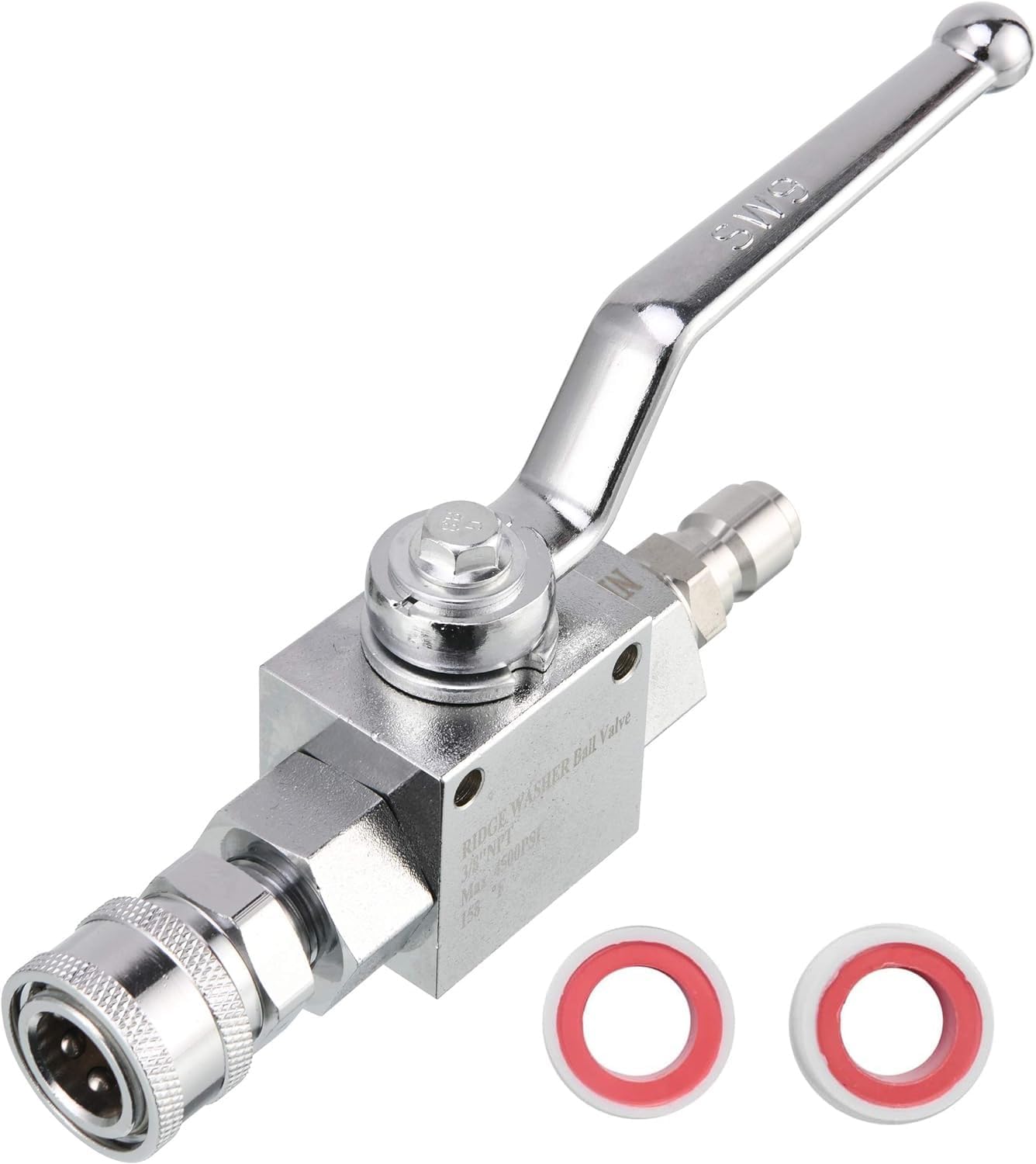 Kit di valvole ad alta pressione con attacco rapido da 3/8", 4500 PSI per tubo ad alta pressione (kit valvola a sfera idropulitrice)