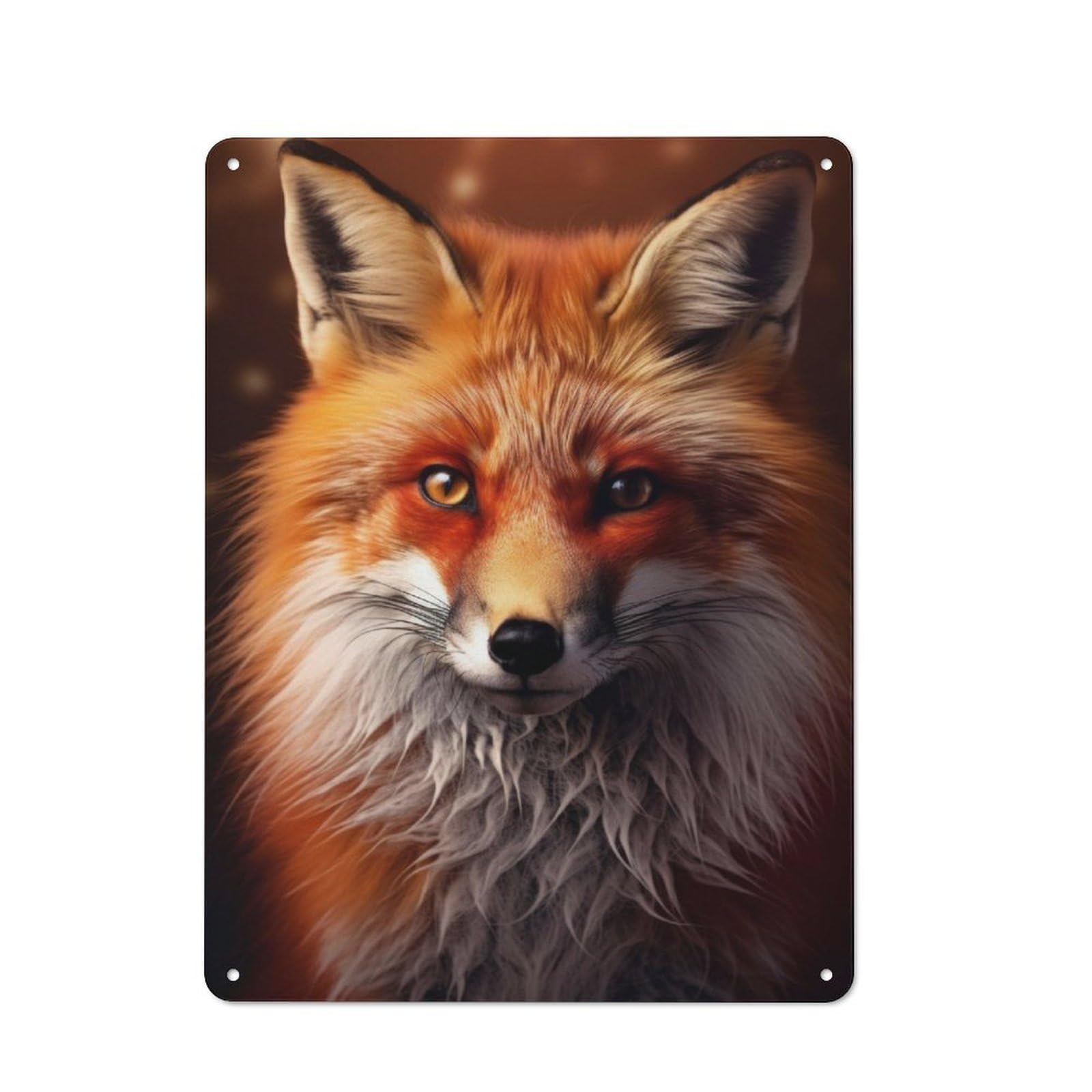 Junmoney Fox Portrait Photography For Garden Room Or Summerhouse, Retro Metal Sign 40X30cm, For Metal Sign Collectors, For Vintage Wall Decor Fans