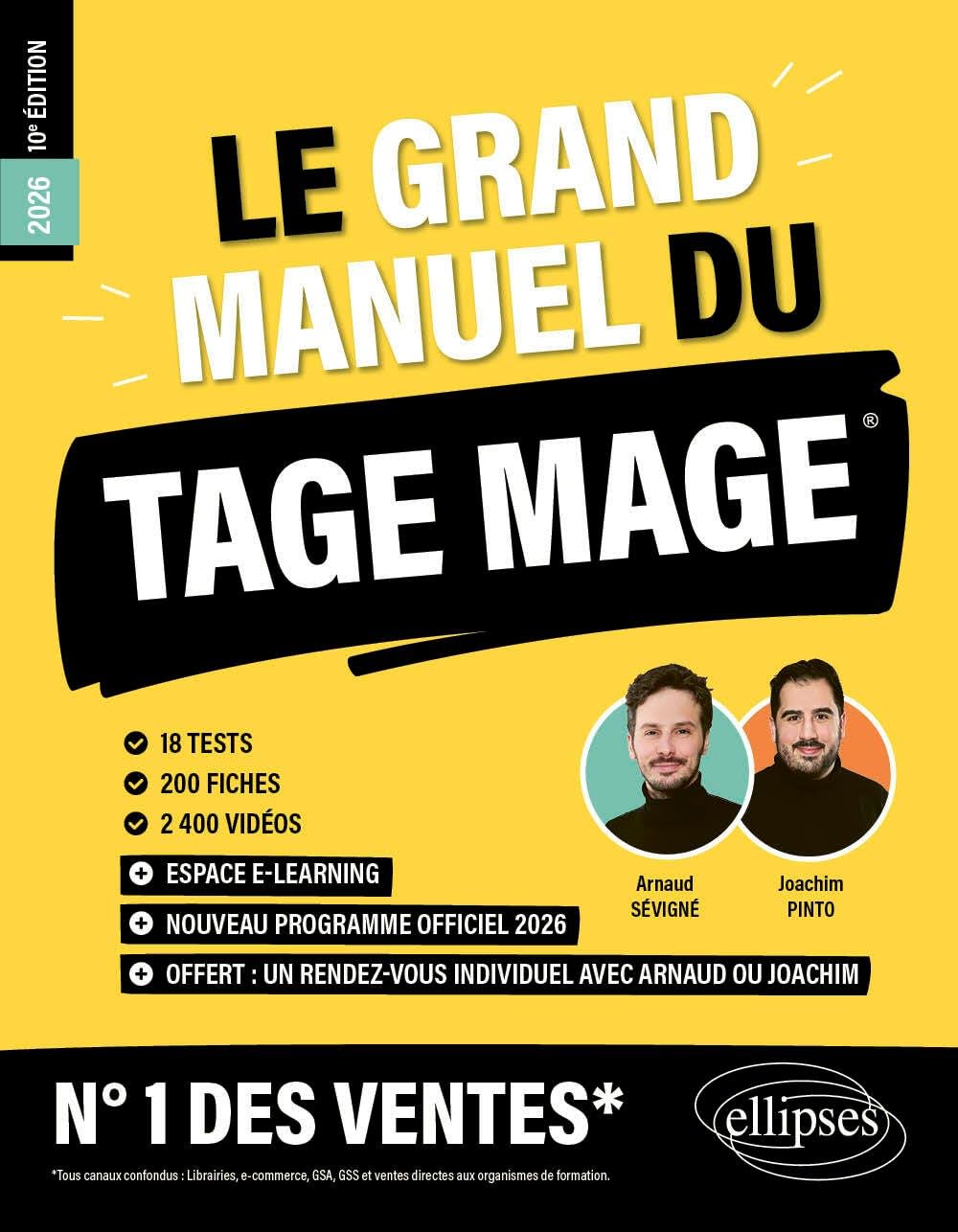 Le Grand Manuel du TAGE MAGE – N°1 DES VENTES: 18 tests blancs + 200 fiches de cours + 2000 vidéo (2026) (Les manuels de référence)
