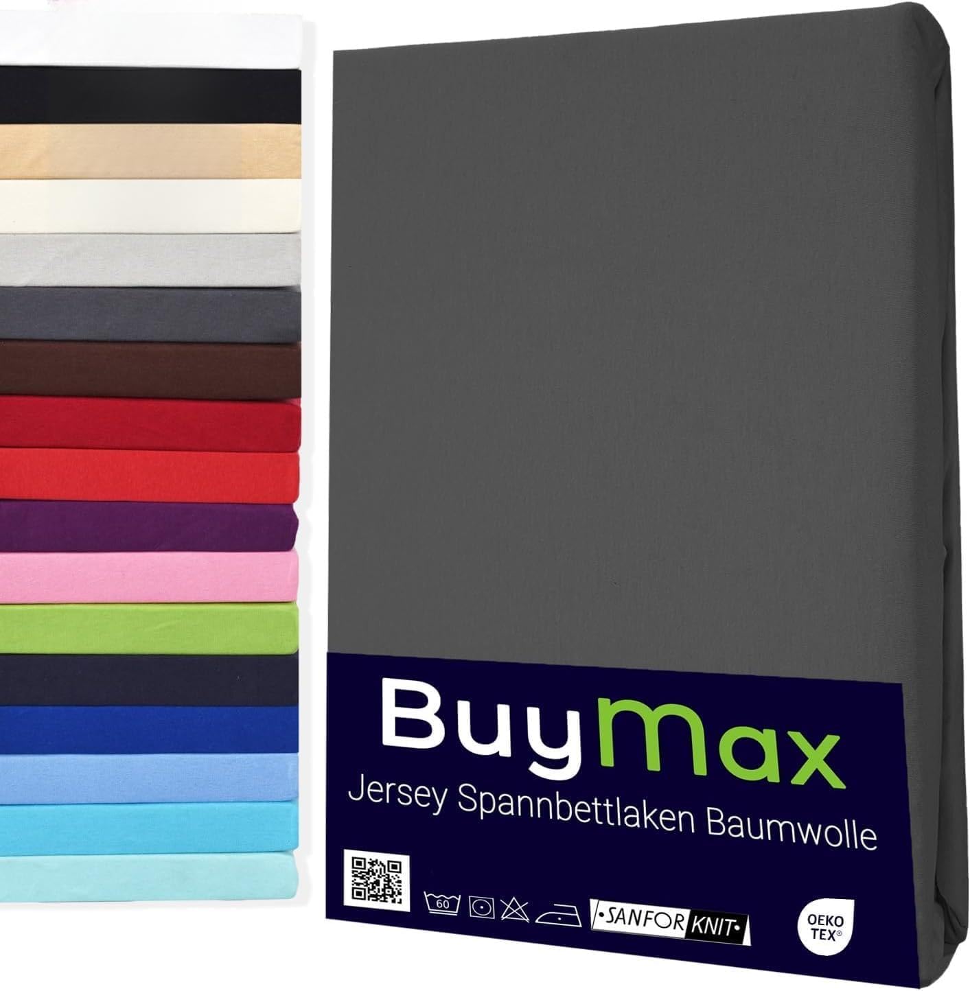 Buymax® Spannbettlaken 60x120 70x140 80x200 90x200 100x200 120x200 140x200 160x200 180x200 200x200 Baumwolle Bettlaken Jersey