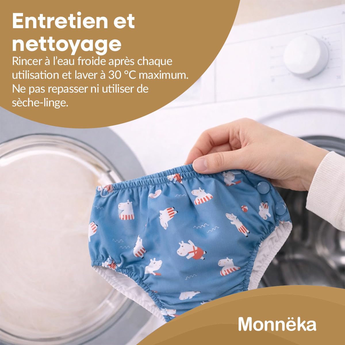 Couche de Bain | Réutilisable et Écologique UPF 50+ | Séchage Rapide et Ajustement Confortable, Motifs Colorés Unisexes | Idéale pour la Plage et la Piscine | Wild Animals 6 à 12 mois