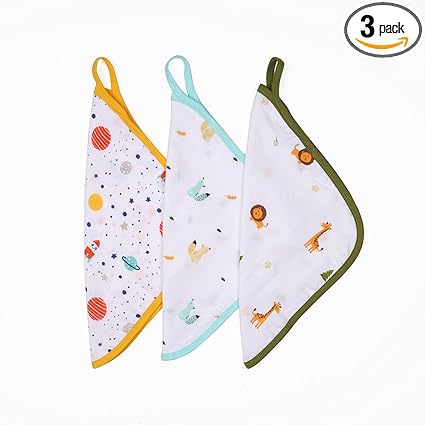 Kicks & Crawl Friends in Galaxy Reversible Organic Wash Cloth (Pack of 3)