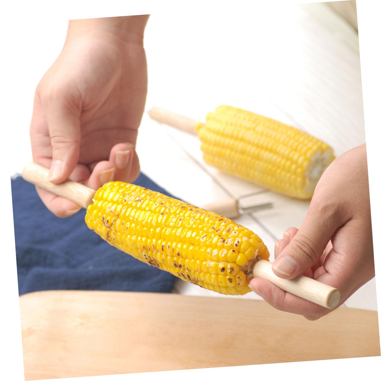 GLEAVI 5 Sätze Teiliges Maiskolbenhalter Aus Multifunktionale Bbq Gabeln Für Grillen Und Camping Praktische Spieße Für Fleisch Und Gemüse 6 Stücke * 5