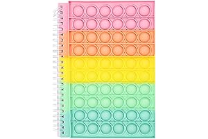 Pop It Notebook for Girls: Aurlust Bubble Fidget Decompression Spiral Notebook with Keychain