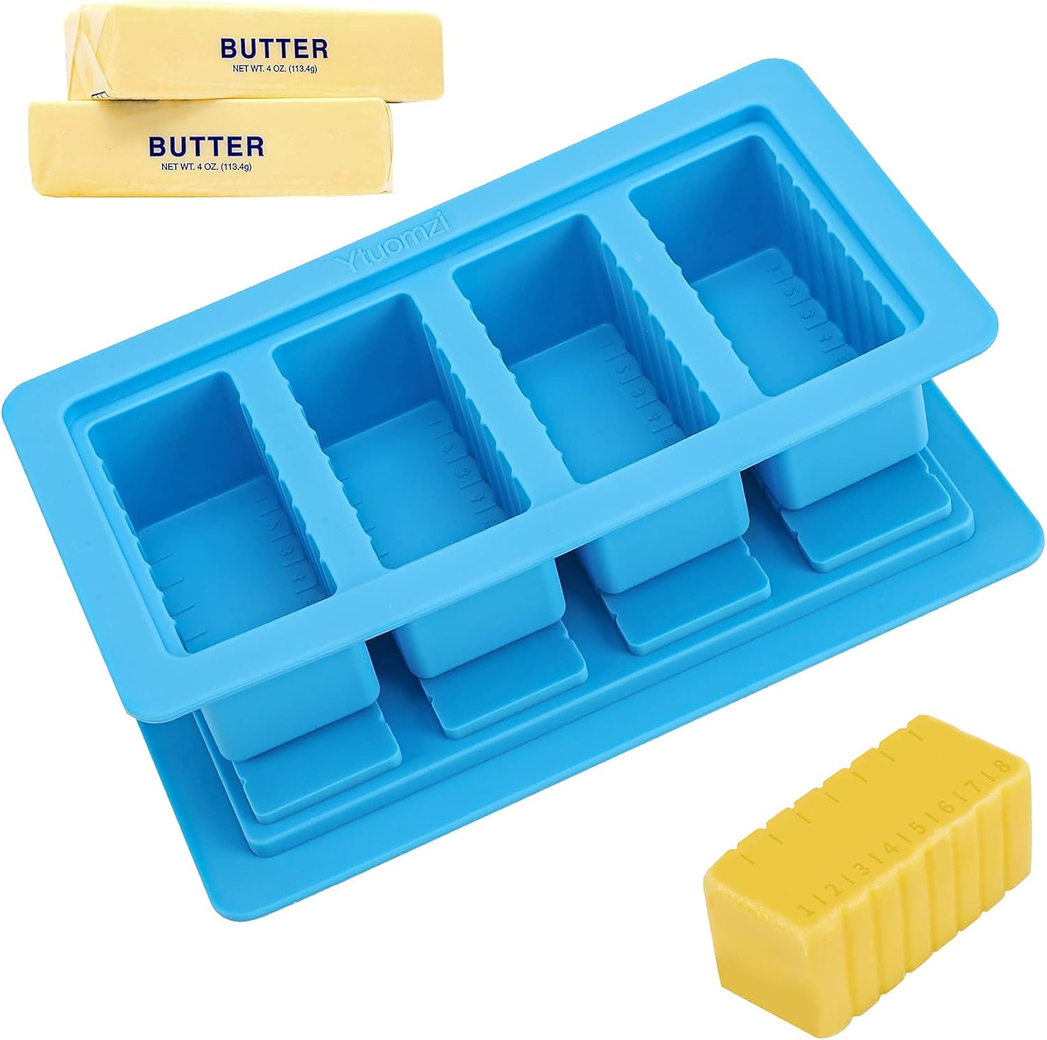 Butter Mold with Lid, Silicone Butter Tray Container for