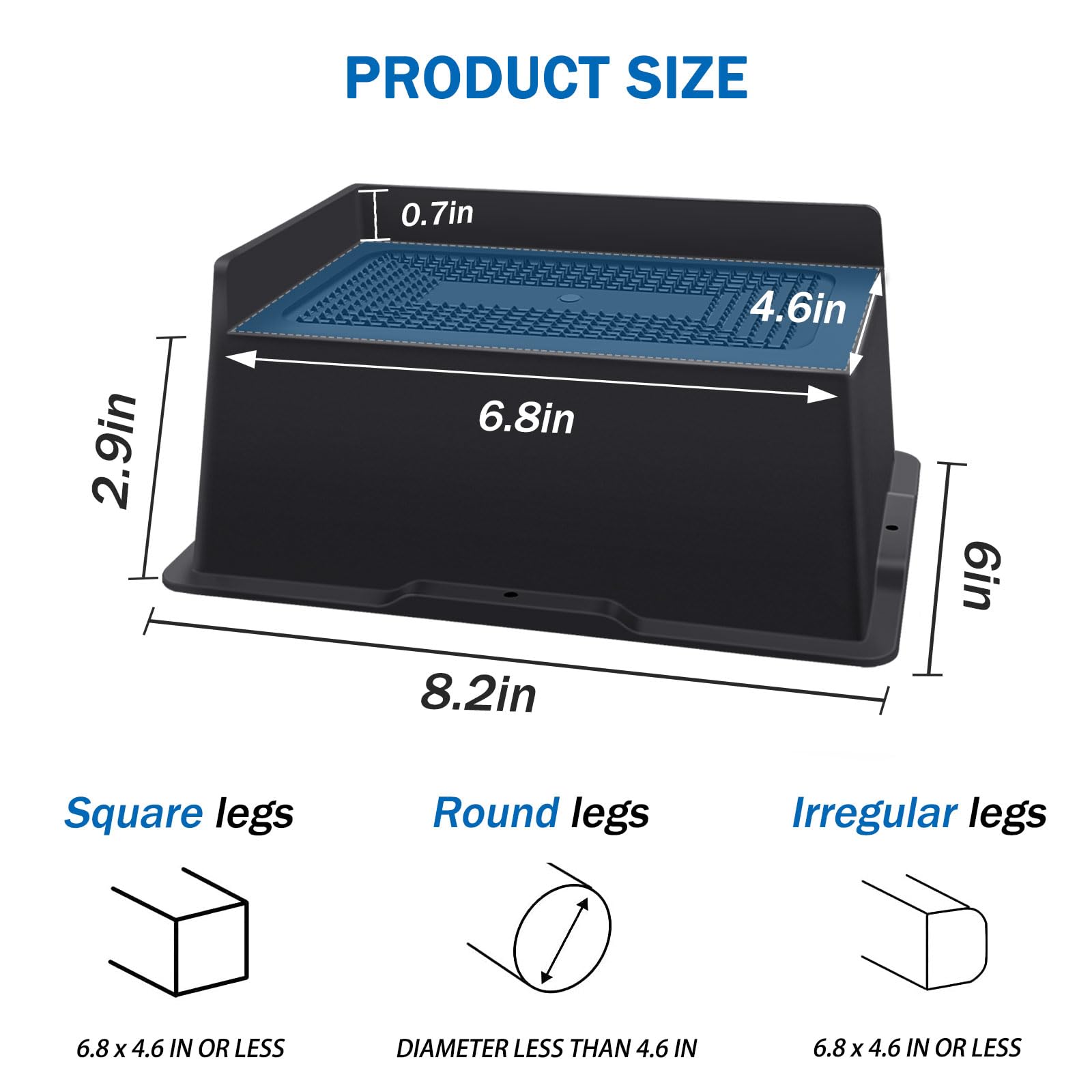 ANNKUT Elevadores de cama de 3 pulgadas resistentes, elevadores de sofá de gran tamaño, elevadores de muebles extra anchos para sofá, mesa, escritorio, cabecero, silla, elevador, bloques rectangulares