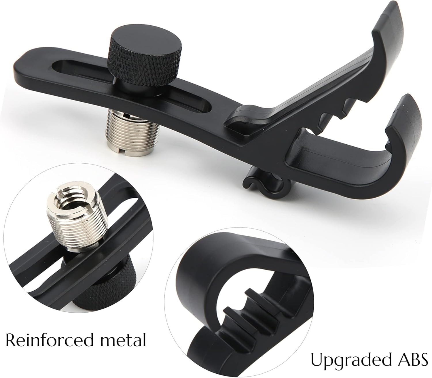 4 Pezzi Clip per Microfono per Batteria Supporto per Morsetto Antiurto Accessori per Strumenti Musicali in Plastica Regolabili Neri Hardware per Supporto per Microfono