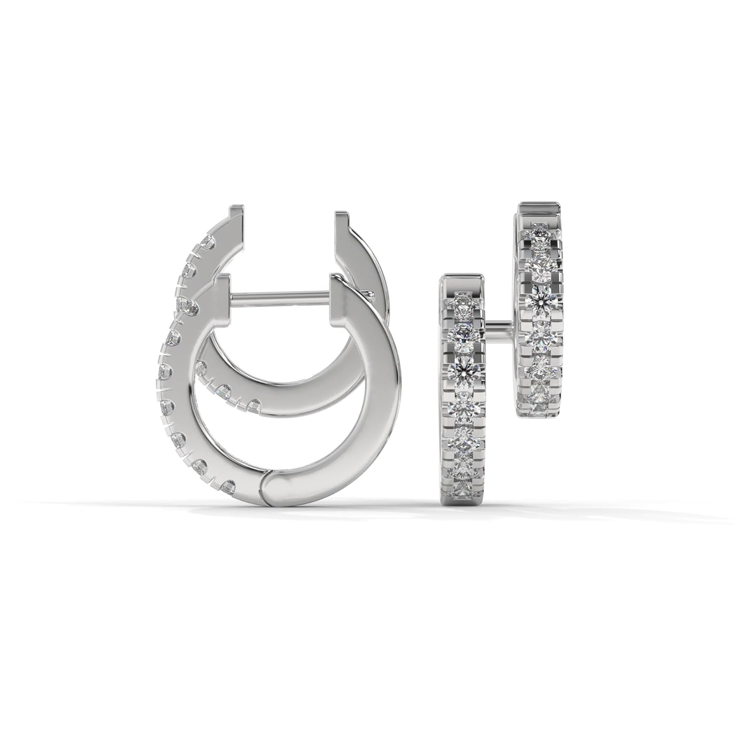 AILYAK 18kt Plating Zirconia Diamond Studded Double Hoop Earrings for Women | Spiral Twisted Double Piercing Ear Cuff | Gift for Her | Women Formal Wear Ear Hoops Jewellery