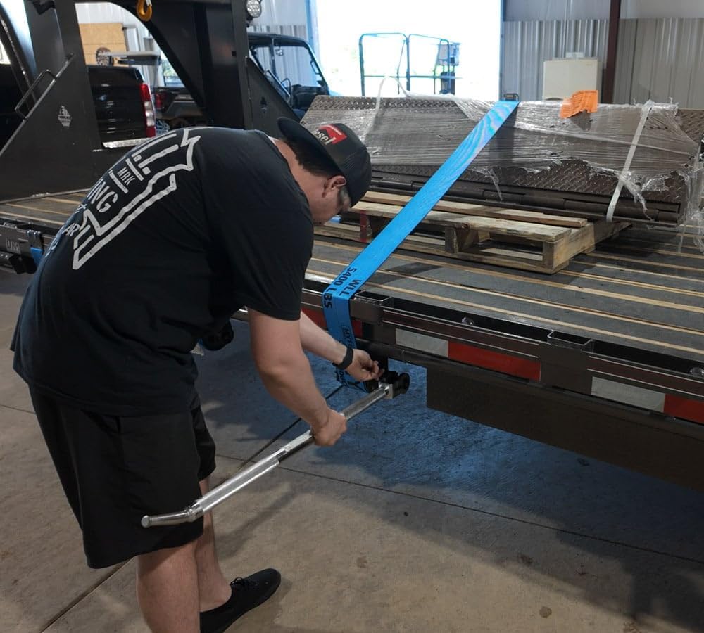 Mytee Products 39.5" Standard Ratcheting Winch Bar for Flatbed Trailer - Chrome Carbon-Steel Ratchet Winch Bar with Non-Slip Handle & Slip Resistant Tip for Secure Operation