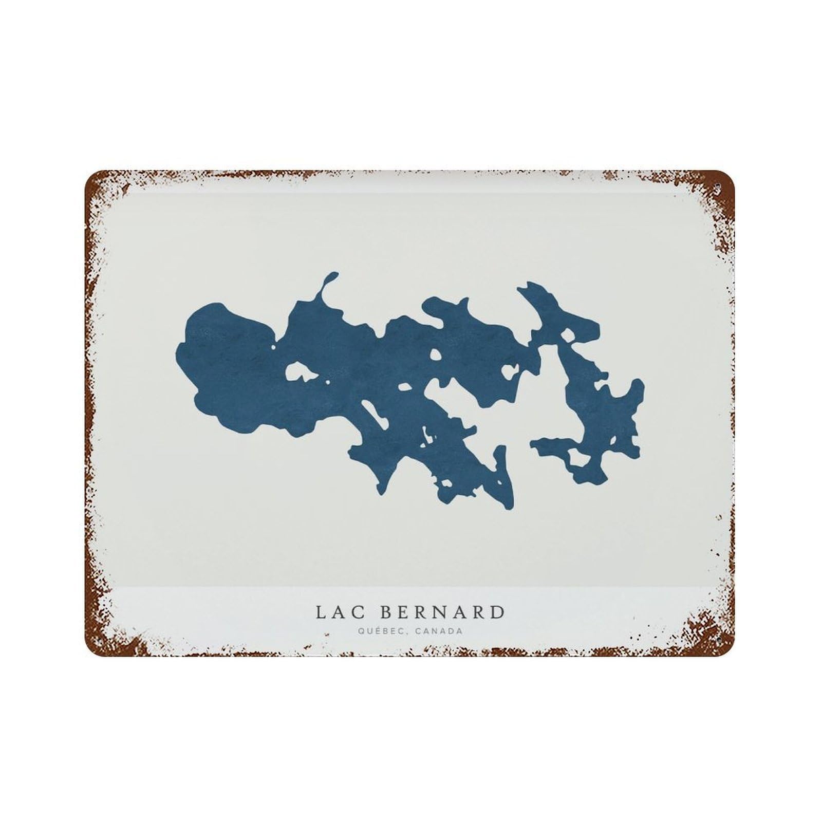 xiaoxiaoshen Lac Bernard Map Quebec Canada Lake House Minimalist Decor (2) Wall Decor Art Metal Tin Poster Modern Home Decor Art Home Bar Shop Decorations Vintage Sign 30x40cm