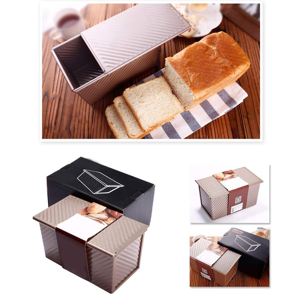 ZHANGXIAO Brotbackform, Mit Deckel Welligkeit Nicht Klebrig 450 G Teig Benutzt for Brot Kuchen Ofen Backen Werkzeug (Größe : B21.6×12.3×11.5cm)