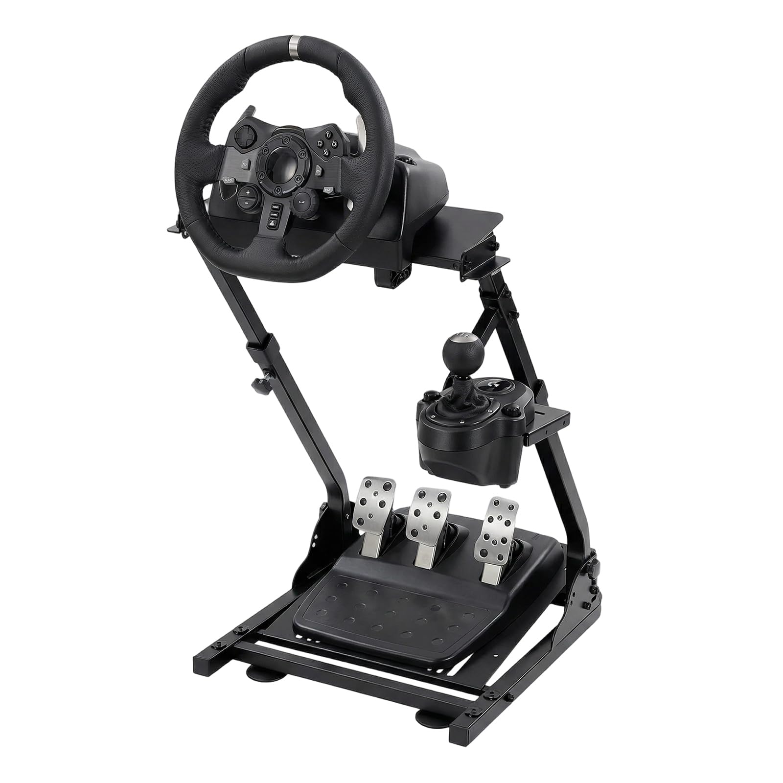 Supporto da volante per G27/G29/T300RS/T500RS/FANATEC | Cavalletto pieghevole regolabile in altezza, portata 20 kg, compatibile con pedali da corsa e leve del cambio