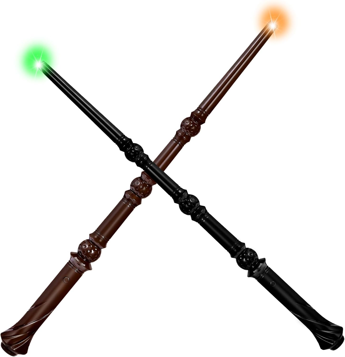 Light Up Magic Wand for Kids Sound Wizard Witch Illuminating Toy Brown Black
