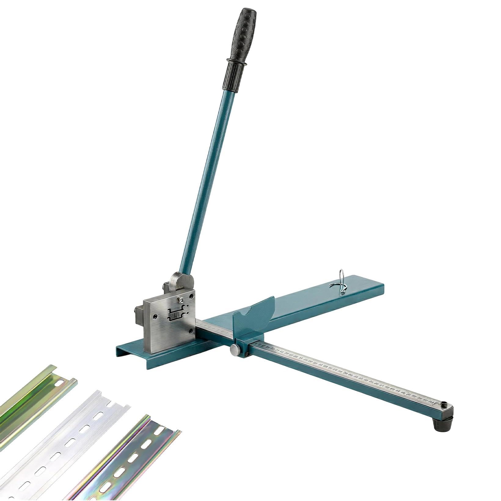Taglierina DIN con 50 cm Righello Integrato, Testa di taglio a doppia scanalatura | Utensile da taglio manuale per guide in acciaio e alluminio, impugnatura ergonomica antiscivolo