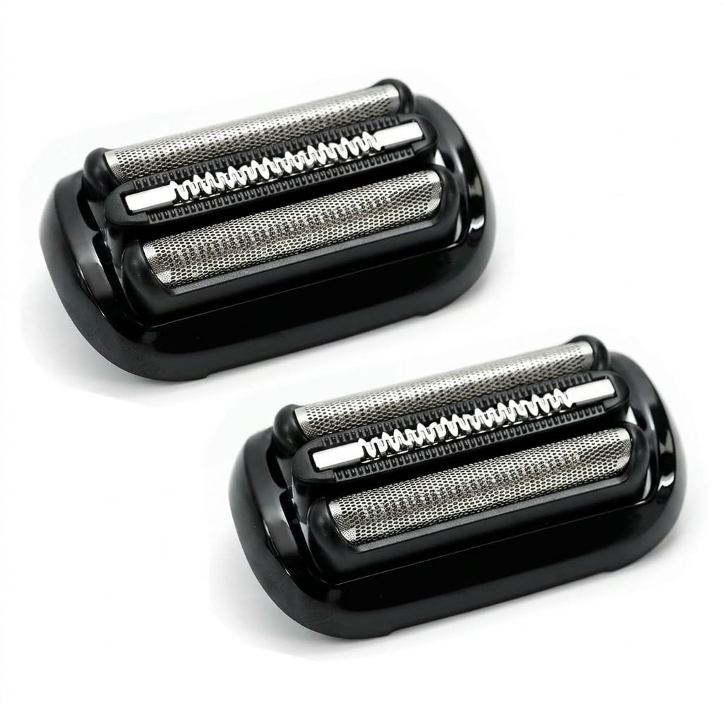 2 Stück 53B Scherkopf Kompatibel mit Braun Series 5, Scherkopf für Braun S5 S6 Rasierer Easy Clean, 53B Scherblatt Ersatzscherkopf für Series 5 Rasierer Zubehör (Schwarz)