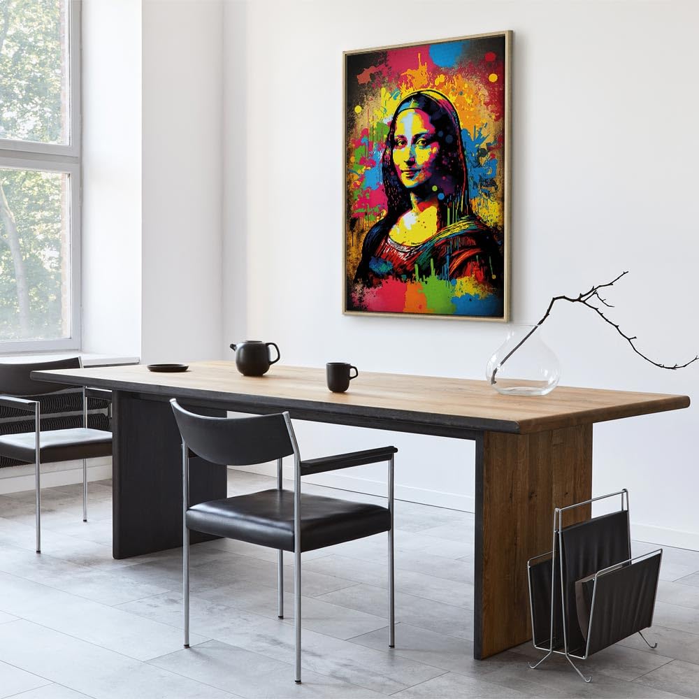 murando - Quadro Moderno Soggiorno, Verticale AI Pop Monna Lisa, 80x120 cm | Chiodi Inclusi, 1 Pezzo, Stampa su Tela, Murale Arte, Resistenti Allo Sbiadimento, Produzione Europea