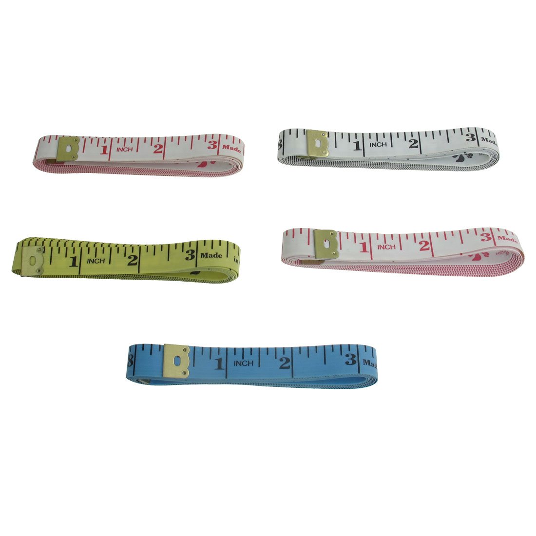 Aexit 5 Pcs Tools & Home Improvement 1.5M 60 Inch Double Sided Fiberglass Measure Tape Measures Tape Ruler