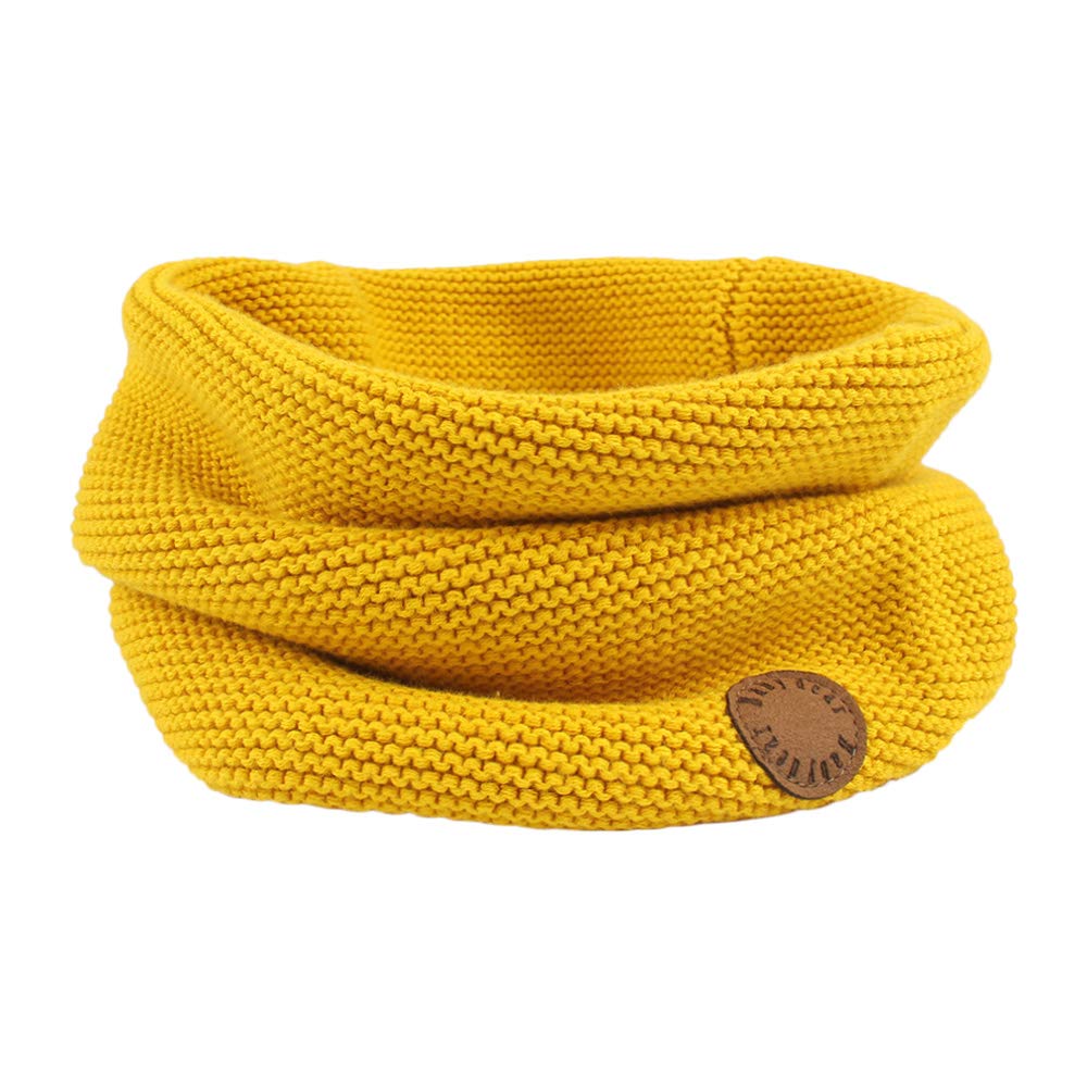 XIAOHAWANG Knitted Baby Boys Girls Scarf Warm Autumn Winter Toddler Scarves Cotton Kids Neck Warmer (Yellow)