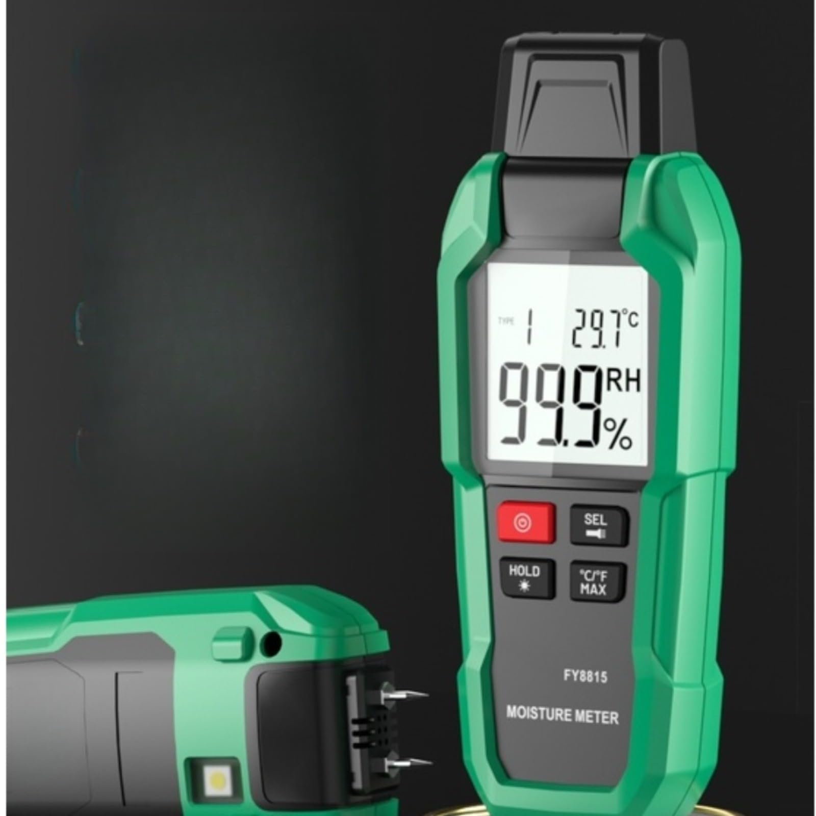 Medidor de humedad digital para construcción, medidor de humedad de madera 0,7, 9 modos de ajuste para análisis preciso de paredes y suelos