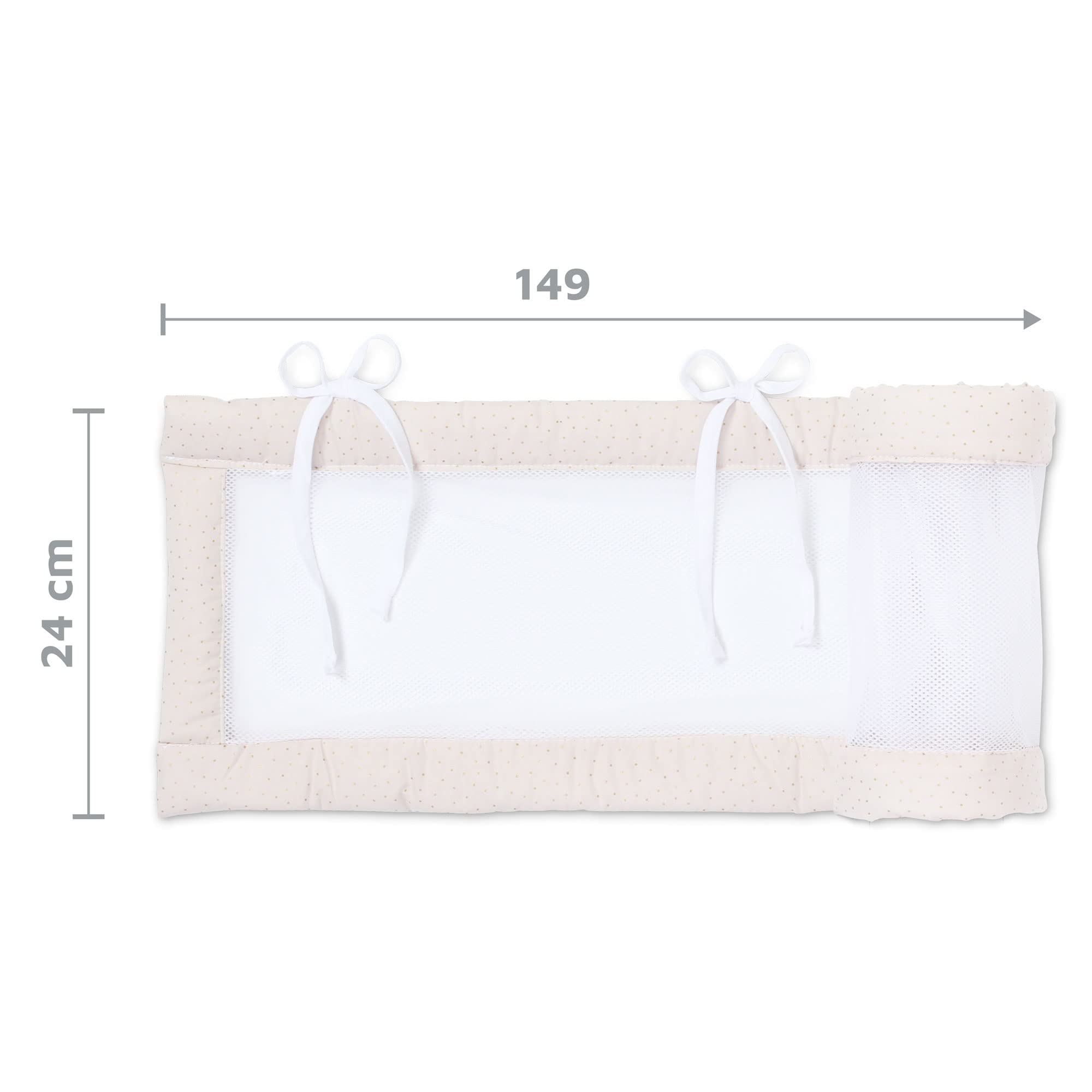 babybay Paracolpi in rete Royal adatto per modello originale, beige con punti glitter dorati
