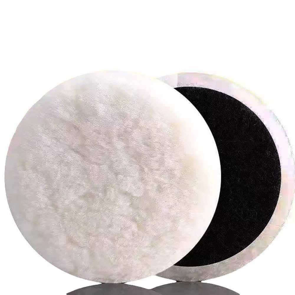 MLD 5 inch Wool pad Soft Wool Clean Polishing Polisher Buffing Bonnet Disc Pad for Car Auto Bike Polishing Woolen Buffer Wax PWP-101 (5 inch) Pack of -1-image-1