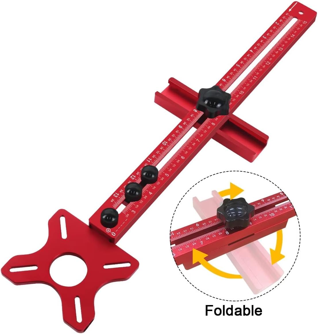 Inch Router Milling Groove Bracket Aluminum Cabinet Hardware Jig Punch Router Milling Groove Bracket Router Circle Cutting Jig (Set B)