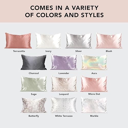 Miniatura 6 de Kitsch Funda de almohada de satén para cabello y piel Queen, más suave que las fundas de almohada de seda, tamaño estándar, 1 paquete, funda de