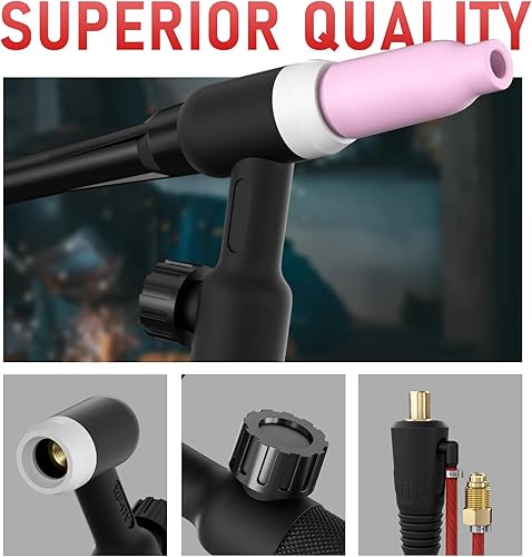 Miniatura 2 de YESWELDER TIG Welding Torch WP-17V 13ft 150Amp 35-50mm² Air Cooled Lift TIG Torch, Compatible with YESWELDER MIG-165DS PRO/MIG-185DS PRO/MIG-205DS