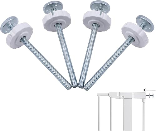 Miniatura 9 de Paquete de 4 piezas de repuesto para puerta de bebé, varillas roscadas universales extralargas de 4.92 pulgadas para mascotas y puertas de seguridad