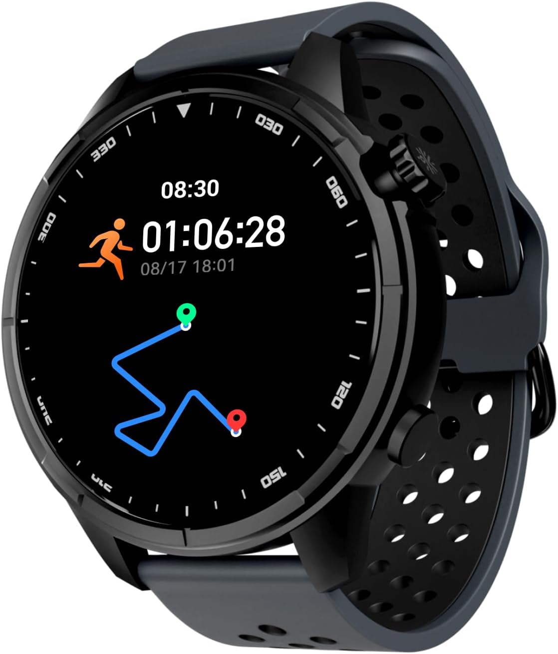 CULT Sprint Running smartwatch with Built-in Turbo Track GPS, Multi-GNSS, Glonass, Galileo & Beidou, 1.43” AMOLED Display, Compass, Strava, Health Tracking, Bluetooth Calling