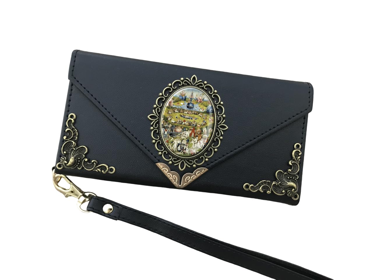 The Garden of Earthly Delights phone leather wallet case for iPhone X XS XR 11 12 13 14 15 16 Pro Max Galaxy S24 S23 S22 S21 S20 Ultra S10 S9 Note 20 8 9 10 Plus MN1646