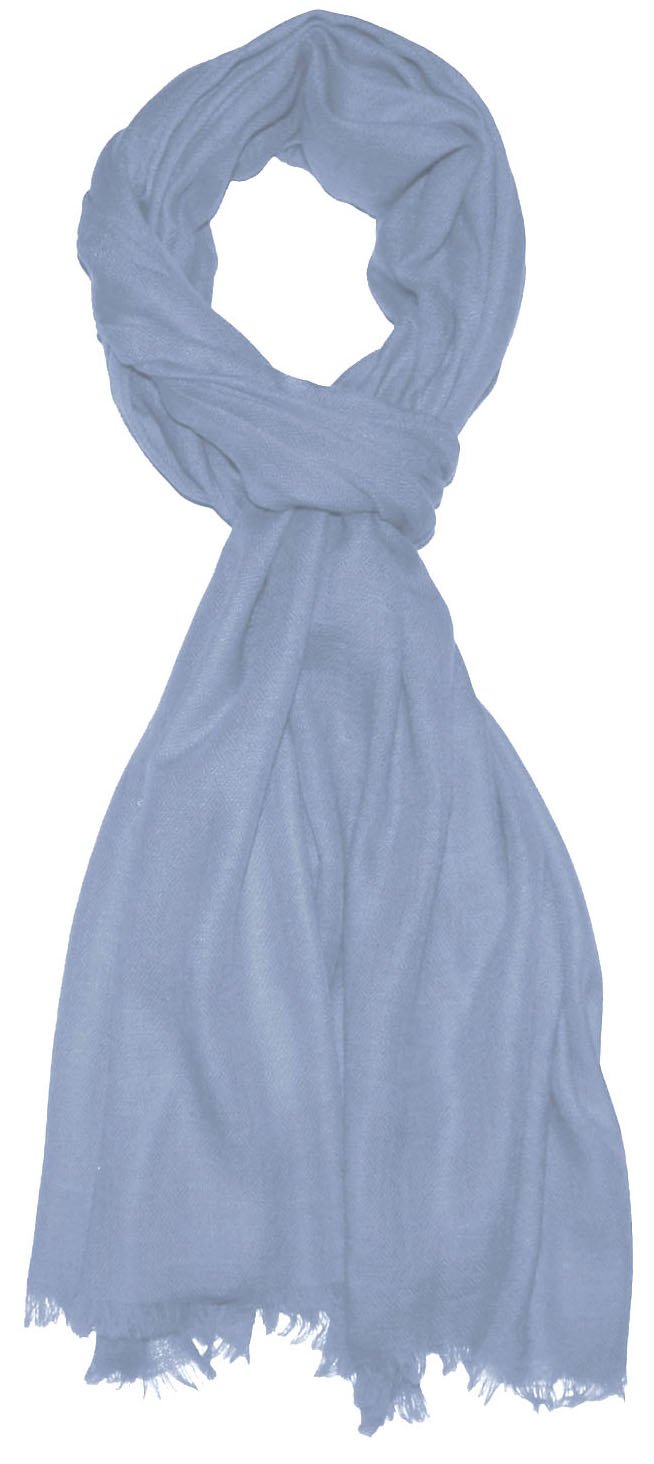 Lorenzo Cana Damen Pashmina Schal Schaltuch 100% Kaschmir leicht kuschelweich Kaschmirschal Kaschmirtuch Kaschmirpashmina einfarbig hellblau 78308
