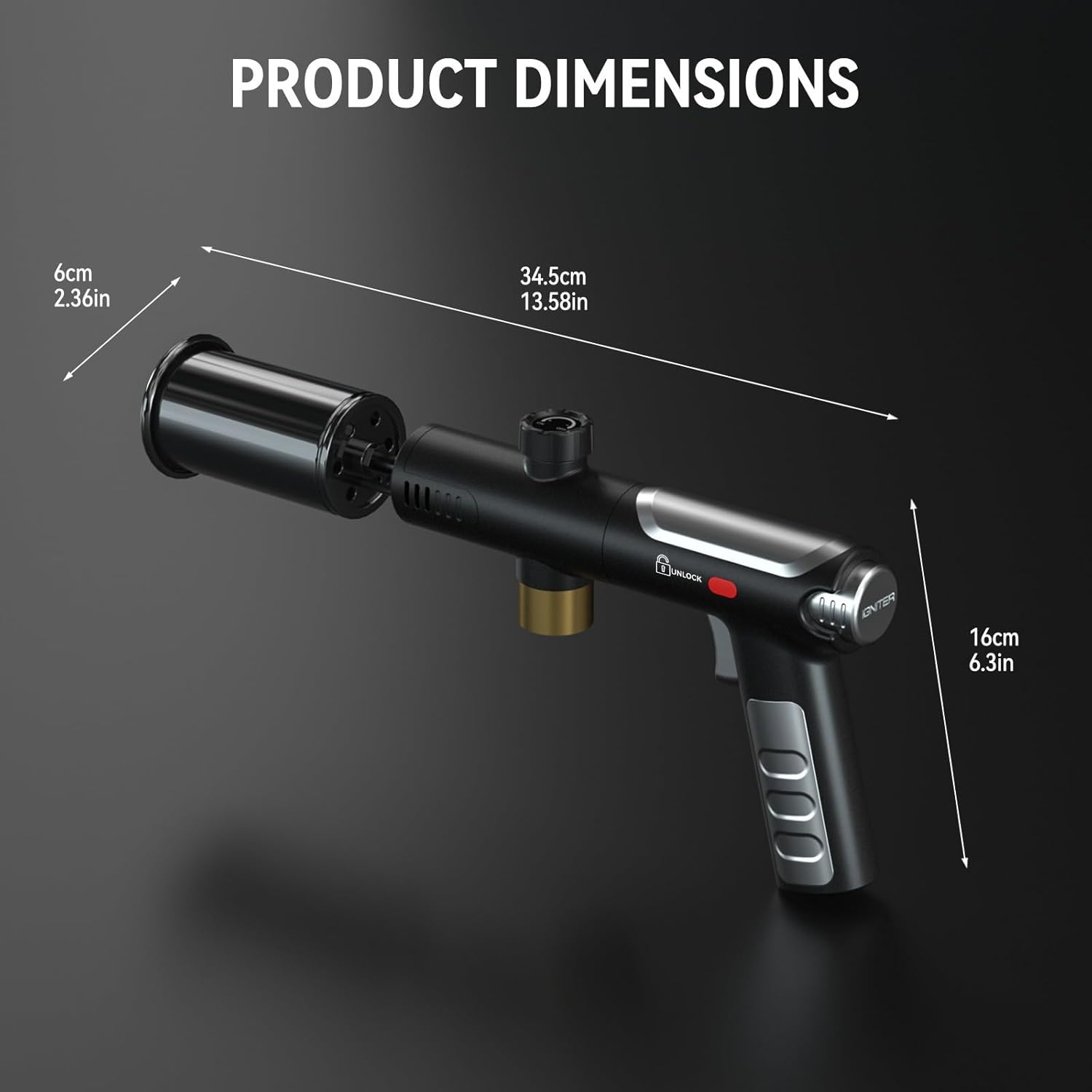 Propane Torch with Safety Lock,Hand Held Adjustable Flame Thrower Gun Cooking Torch Gun One-Touch Ignition for Grill/BBQ/Charcoal Lighter(Blue)