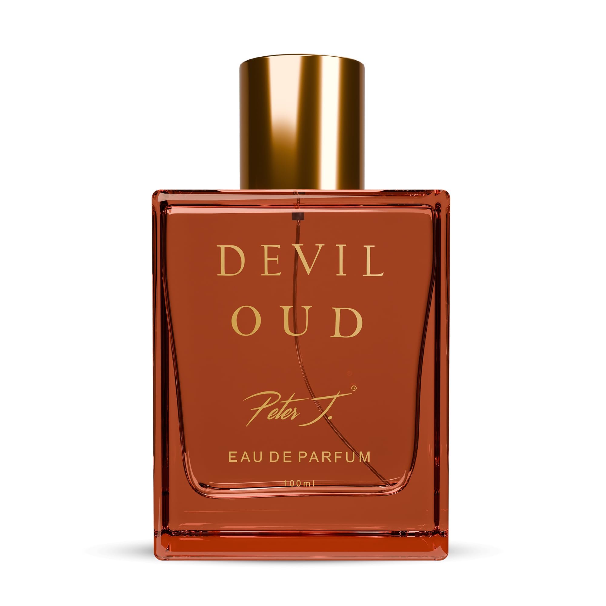 Peter J Devil Oud Eau De Parfum – 100ML | Unisex Luxury Perfume with Smoky Rose, Spicy Oud & French Cognac Notes | Bold & Long-Lasting Fragrance | Sensual Gift Perfume for Men & Women