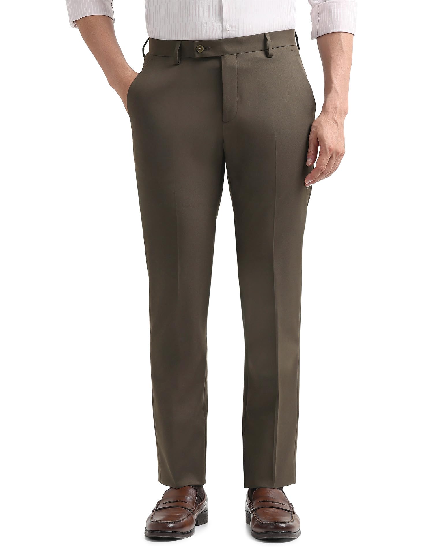 arrow Men Brown Formal Trouser_ARAEOTR2077-picture-36