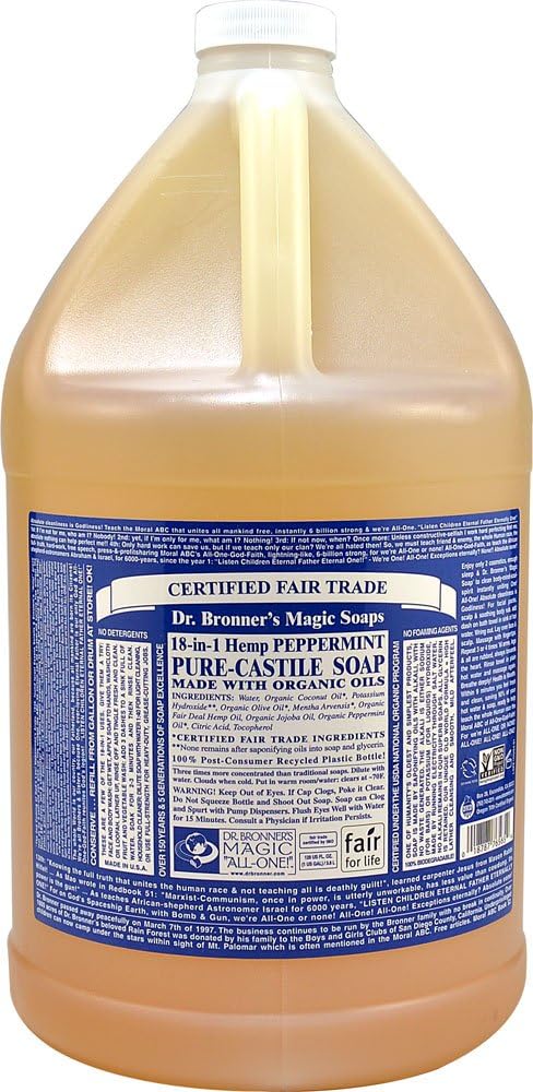 Dr Bronner Magic Liquid Castile Soap, 128 Ounce - Peppermint