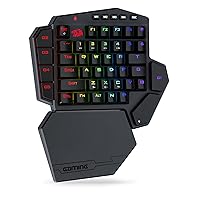 Redragon K585 DITI Tastiera Meccanica Senza Fili a Una Mano, 42 Tasti 2.4Ghz RGB 40% con 7 Tasti Macro