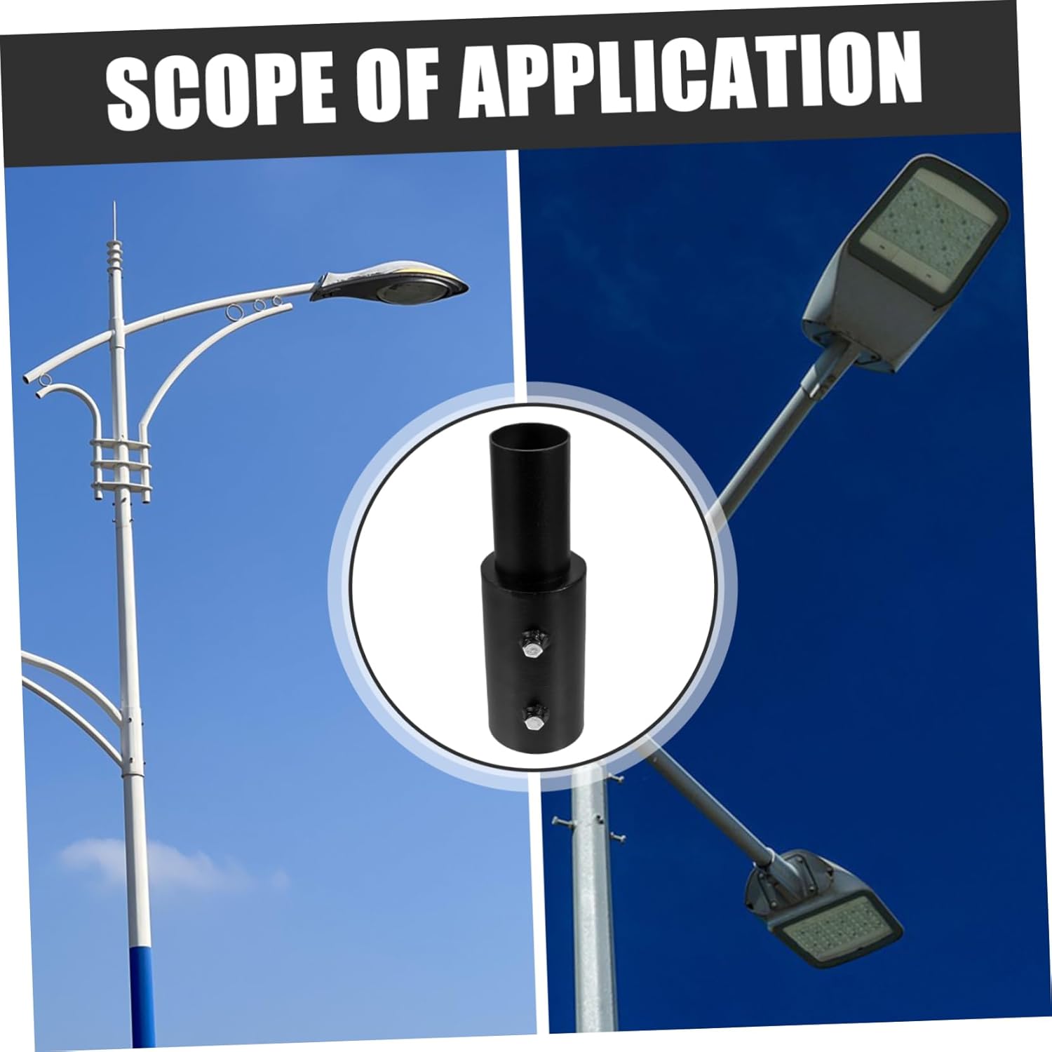 BESPORTBLE Light Post Adapter Light Pole Tenon Converter Street Lamp Pole Adapter
