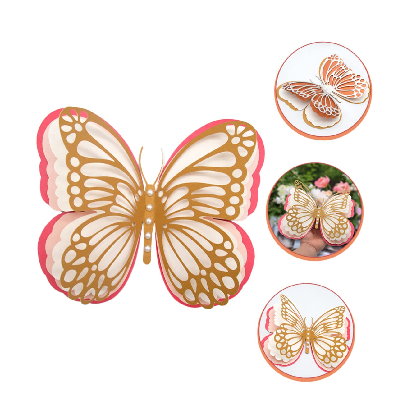 BESTonZON 5stücke Dekorativer Wandaufkleber Schmetterlinge Hochwertige Wandtattoos Für Hochzeiten Einfach Anzubringen Lebensechte Perlen Stilvolle Raumdekoration