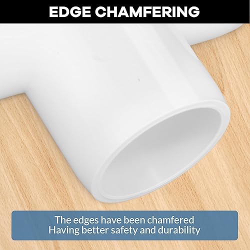 Miniatura 5 de Paquete de 12 conectores de tubo de PVC de 34 pulgadas de 5 vías para montaje de muebles, para estantes de PVC, marco de estructura de soporte de